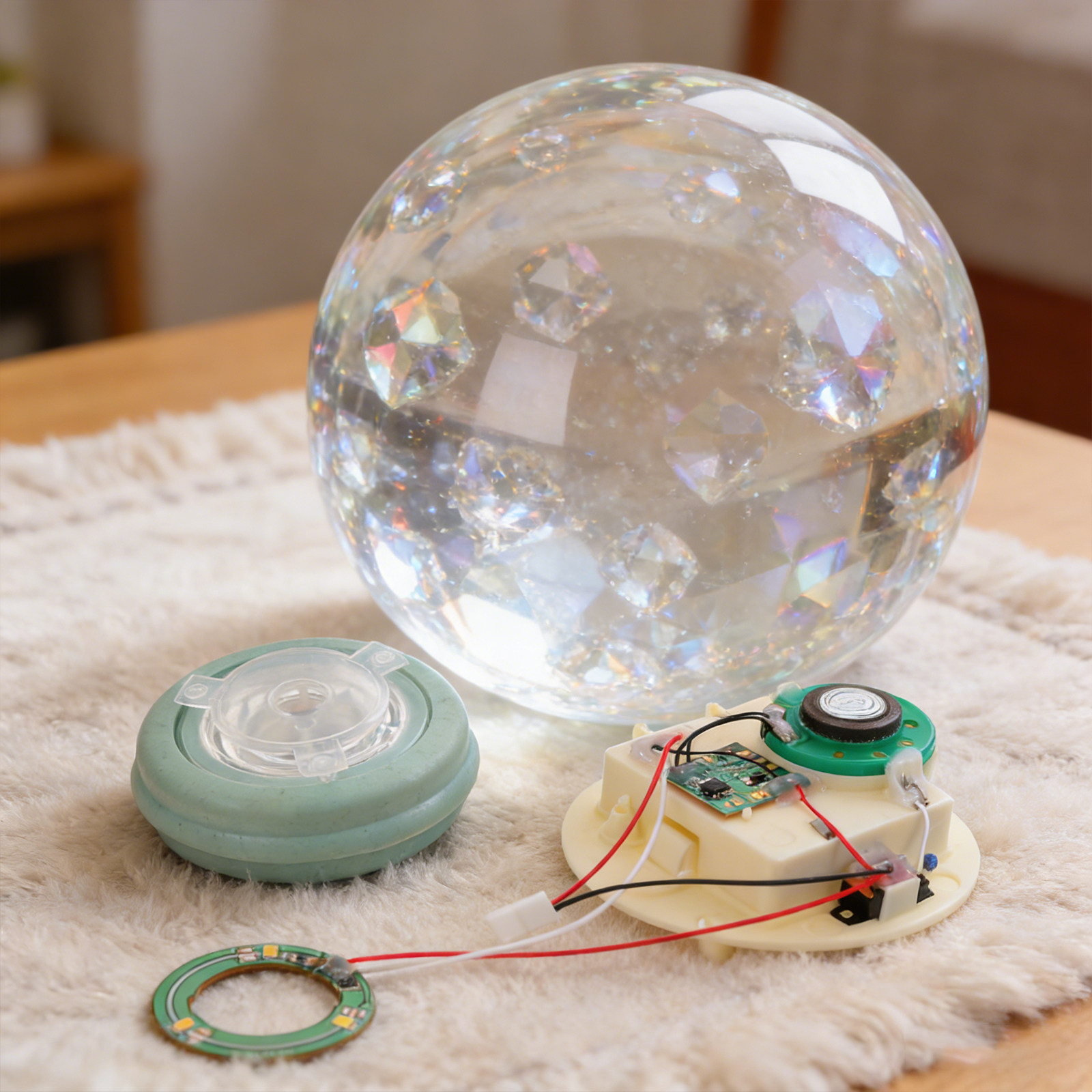 Plastic Dome Clear - 音楽と光付きスノードームキット DIY バッテリーボックスストッパー 100mm 透明ドーム スノードーム