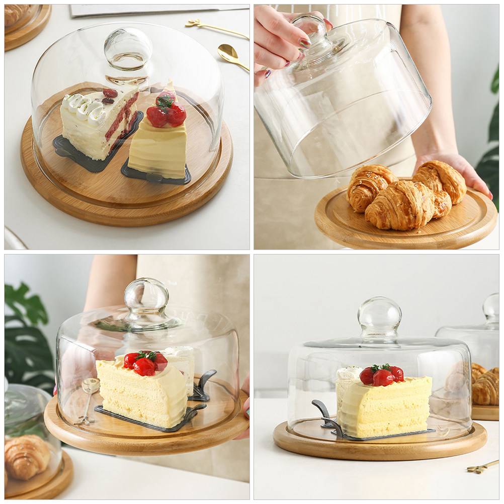 18cmガラス製ケーキドームカバー、透明な食品保護蓋、デザー - Plastic Dome Clear のレビューと価格
